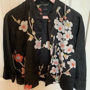 Rare Citron Top 3/4 sleeves Cherry Blossom S